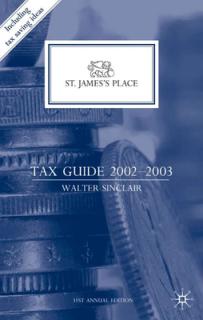St. James's Place Tax Guide 2002-2003