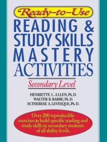Ready-To-Use Reading & Study Skills Mastery Activities: Secondary Level